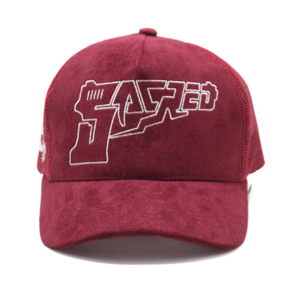 Suede Gat Logo Hat (Ruby Red)