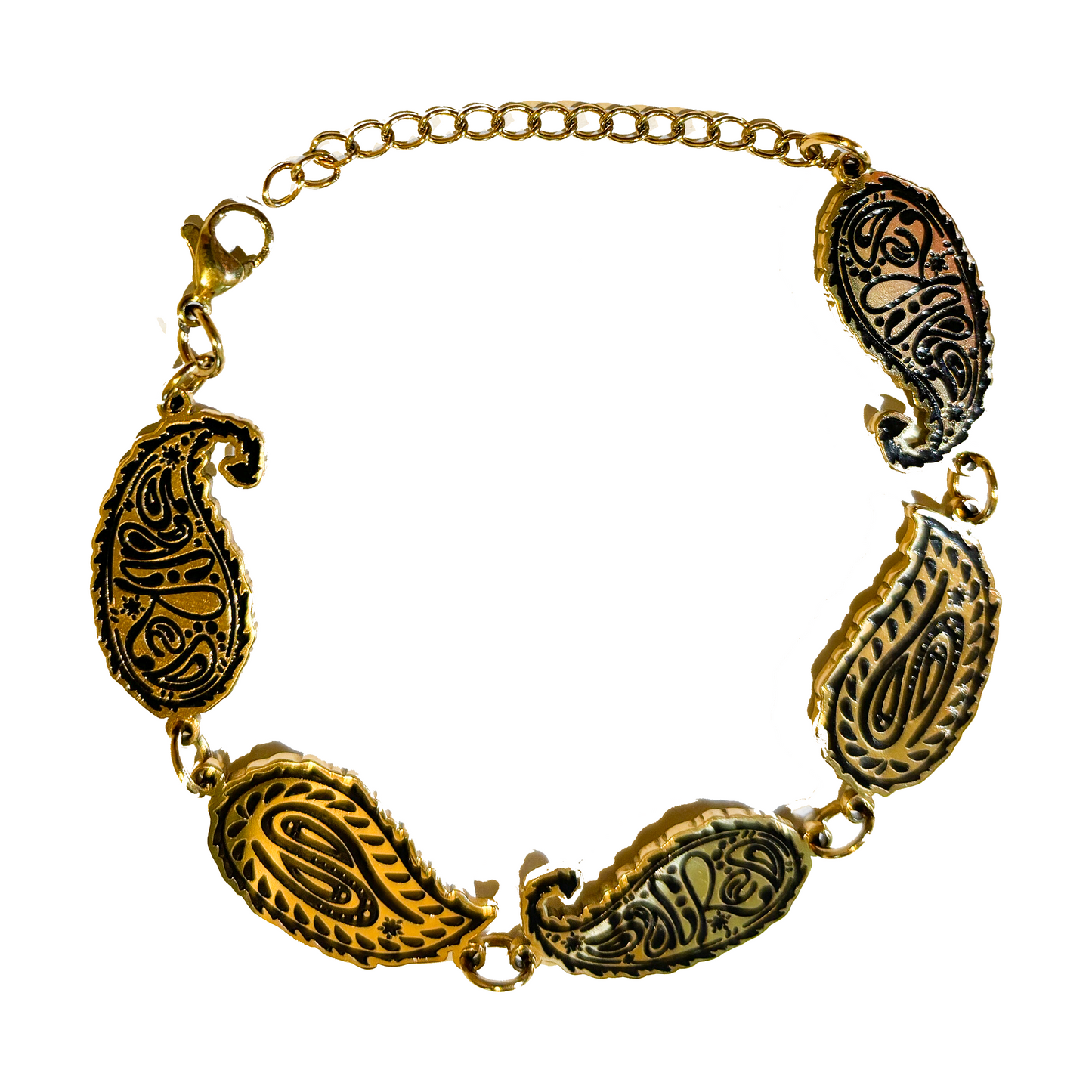 Paisley Bracelet (Gold Stainless Steel)