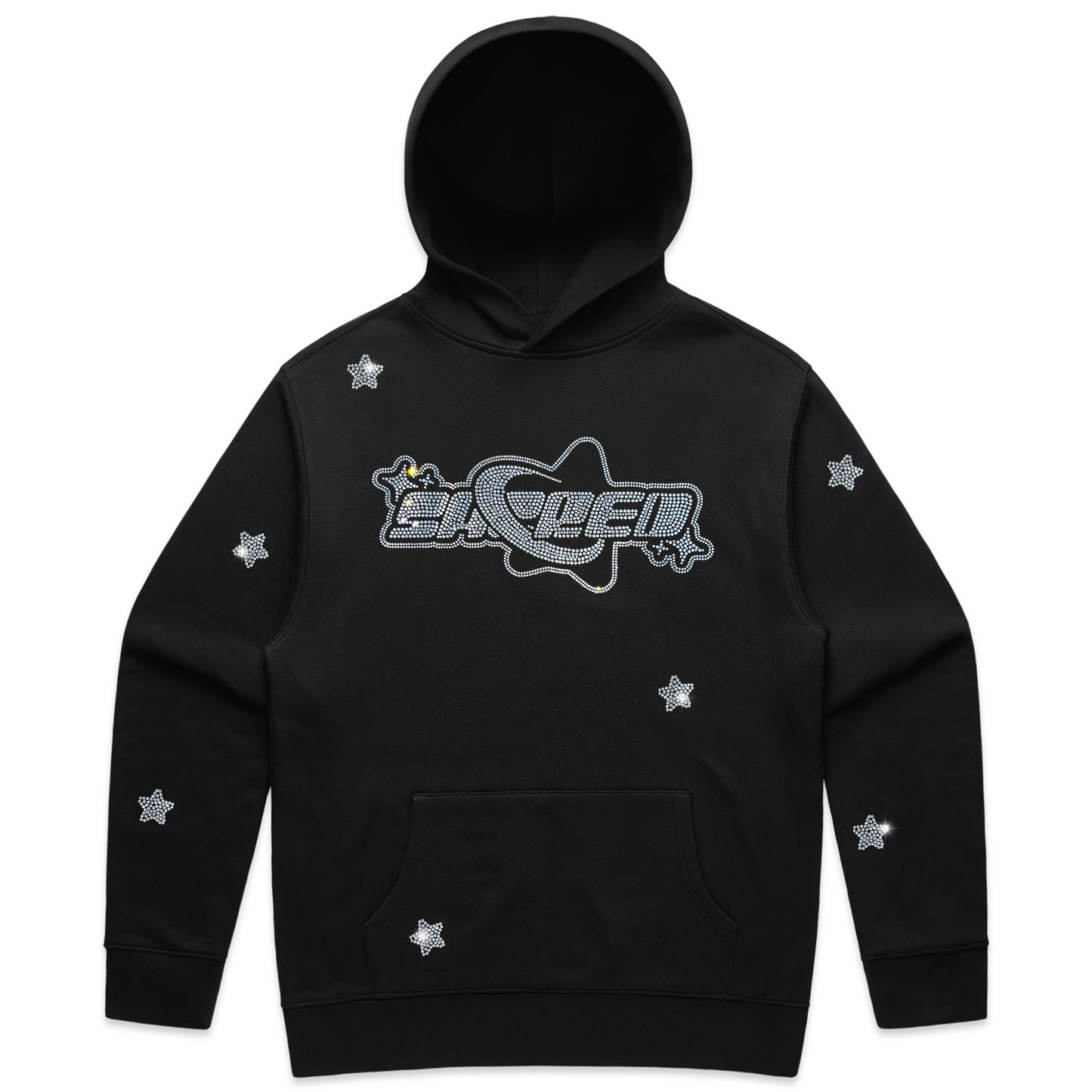 Rhinestone All Over Superstar Logo Pullover (Black)