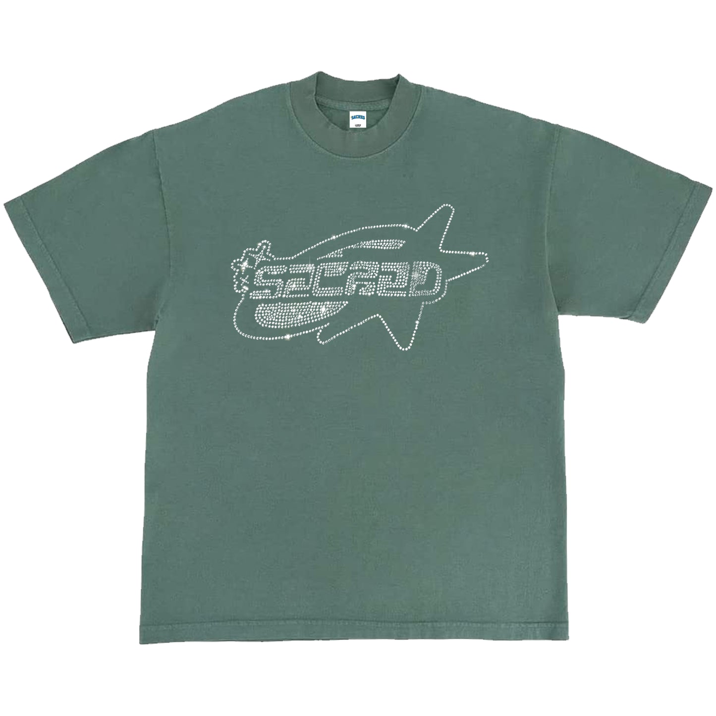 Rhinestone Star Logo Tee (Atlantic Green)