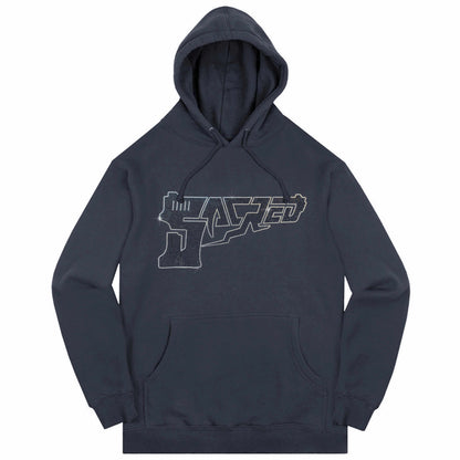 SACRED- Rhinestone Gat Logo Pullover (Slate Blue)