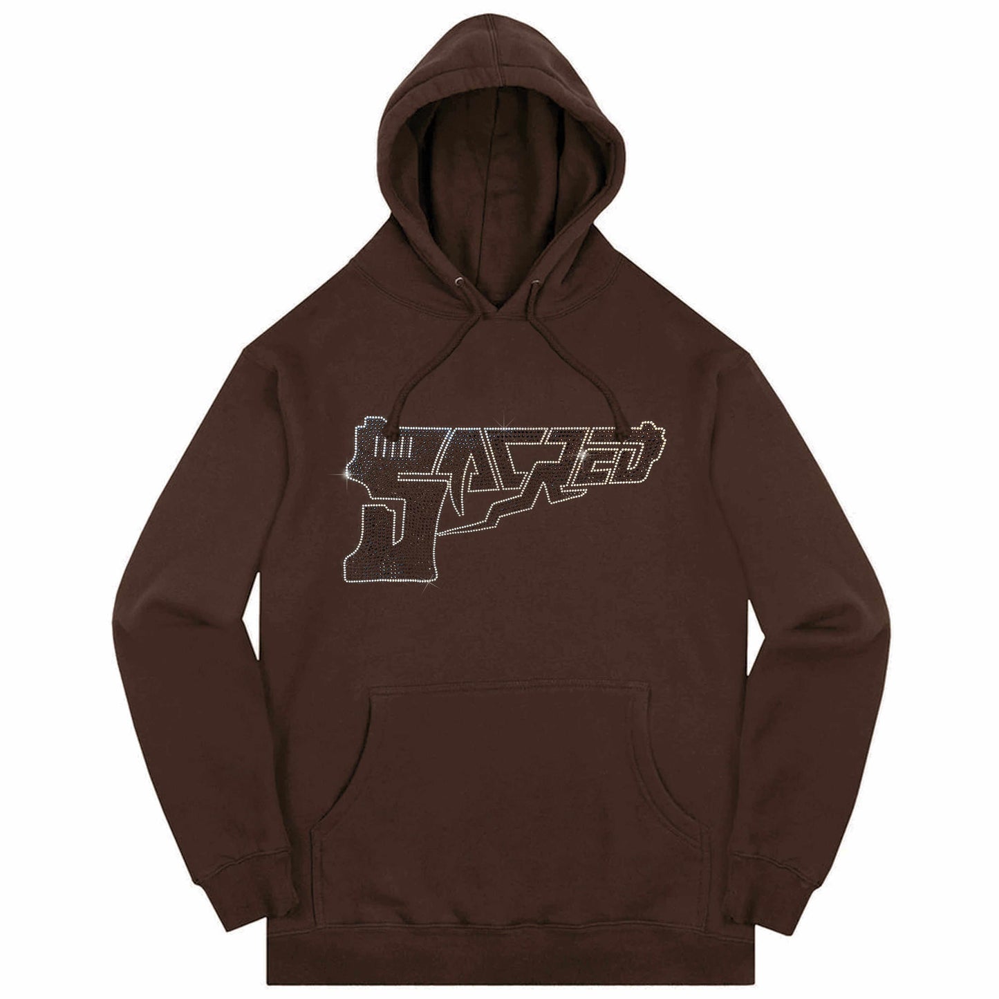 SACRED- Rhinestone Gat Logo Pullover (Brown)