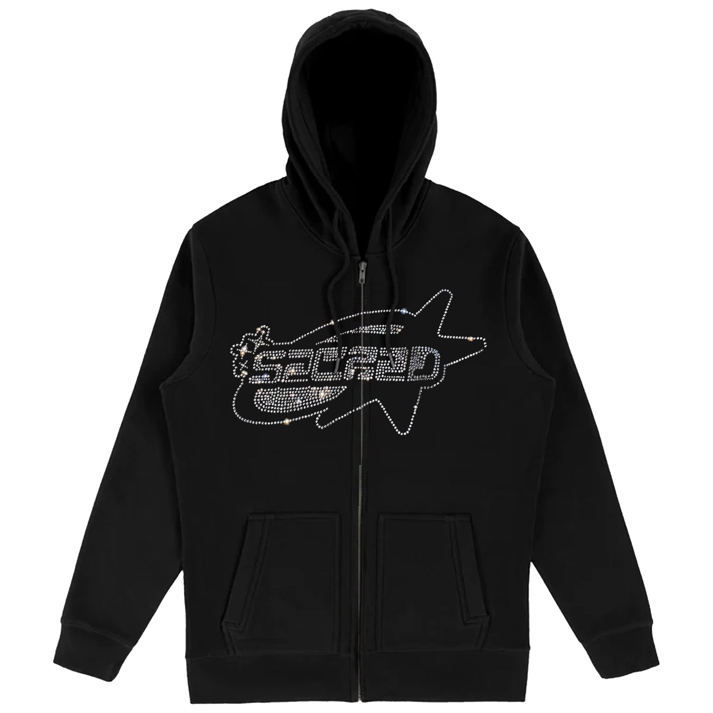 SACRED- Rhinestone Star Logo Hoodie (Black)